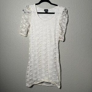 Dots Ivory/White Lace Dress